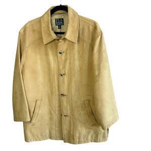 Jos A Bank Tan UltraSuede Faux Suede Chore Barn Jacket Size Medium